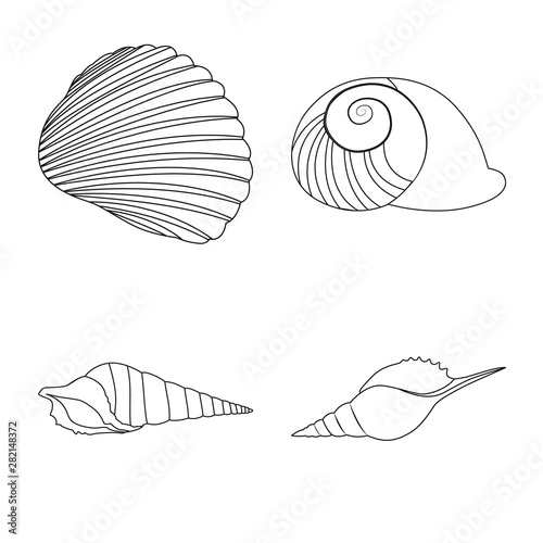 Vector design of exotic and seafood symbol. Collection of exotic and aquatic stock vector illustration.