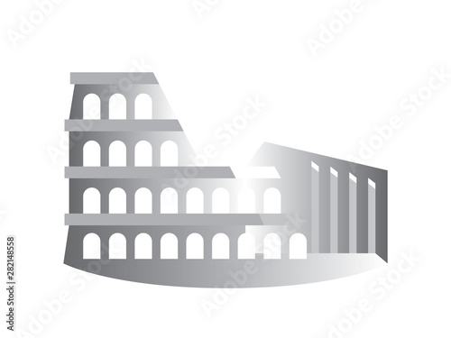 The Colosseum (Coliseum), also known as The Flavian Amphitheater, Rome, Italy. Stylized drawing. photo