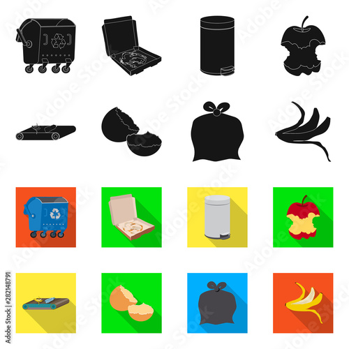 Vector design of refuse and junk icon. Collection of refuse and waste vector icon for stock.