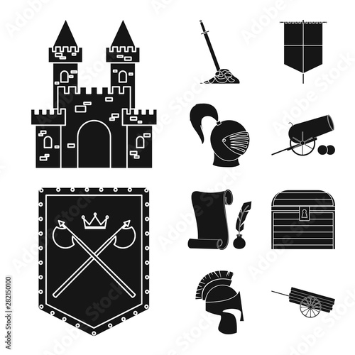 Isolated object of traditional and renaissance logo. Collection of traditional and history stock vector illustration.