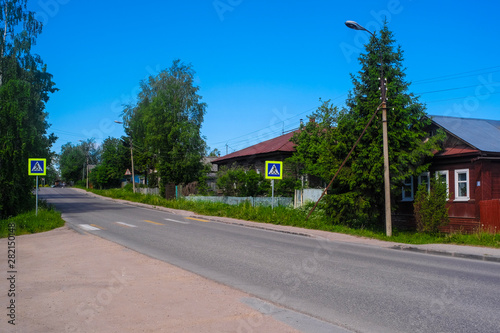 Fototapeta Naklejka Na Ścianę i Meble -  Kirilov, Vologda region, Russia - June, 9, 2019: landscape with the image of russian village