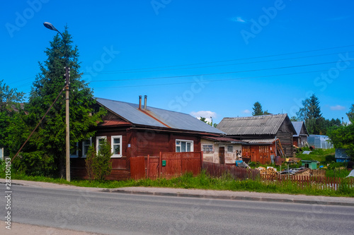 Fototapeta Naklejka Na Ścianę i Meble -  Kirilov, Vologda region, Russia - June, 9, 2019: landscape with the image of russian village