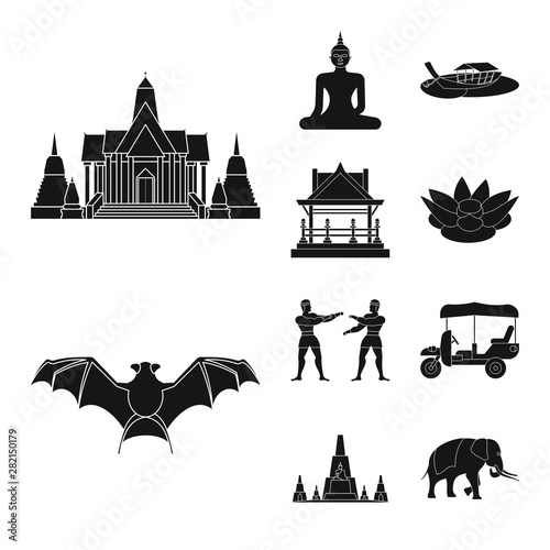 Isolated object of country and national sign. Set of country and travel stock symbol for web.