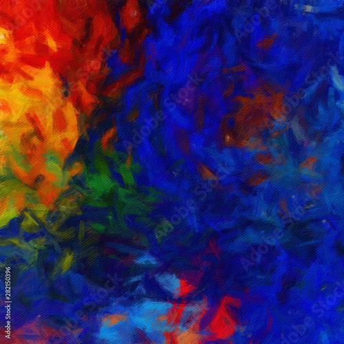 Abstract painting graphic fractal art. Creative template for decor backgrounds of covers, web banners, invitations or cards. Surreal bright print in digital oil and acrylic mixed impressionism style.