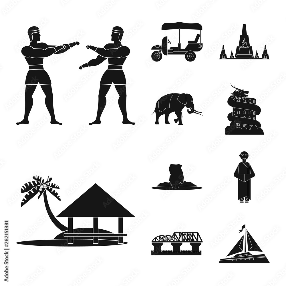 Vector illustration of country and national icon. Collection of country and travel vector icon for stock.