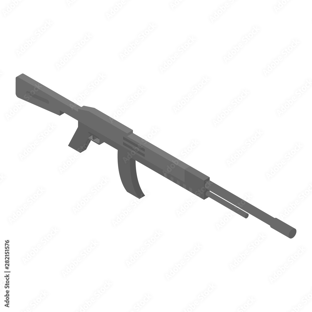 Military rifle icon. Isometric of military rifle vector icon for web design isolated on white background Military rifle icon. Isometric of military rifle vector icon for web design isolated on white background