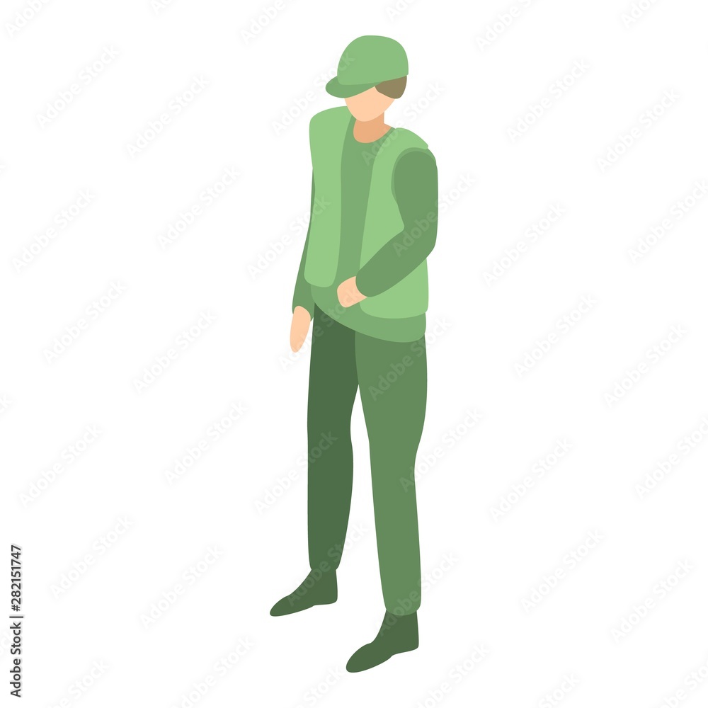 Army engineer icon. Isometric of army engineer vector icon for web design isolated on white background Army engineer icon. Isometric of army engineer vector icon for web design isolated on white background