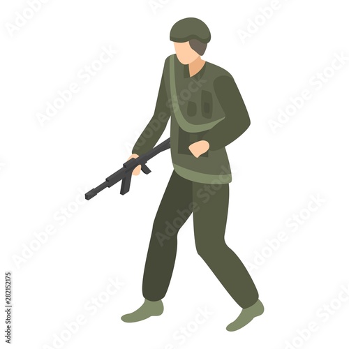 Soldier commander icon. Isometric of soldier commander vector icon for web design isolated on white background