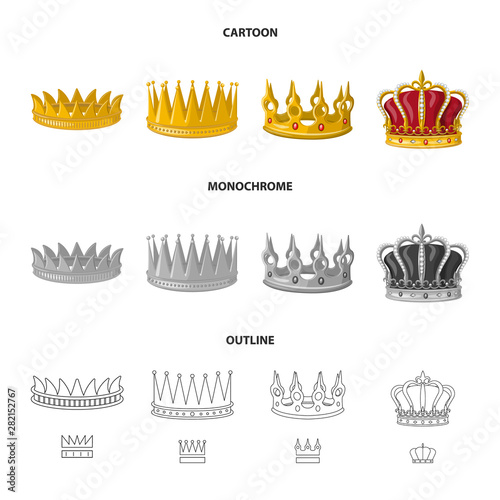 Isolated object of medieval and nobility symbol. Set of medieval and monarchy vector icon for stock.