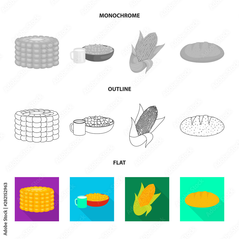Vector illustration of cornfield and vegetable symbol. Set of cornfield and vegetarian vector icon for stock. Vector illustration of cornfield and vegetable symbol. Set of cornfield and vegetarian vector icon for stock.