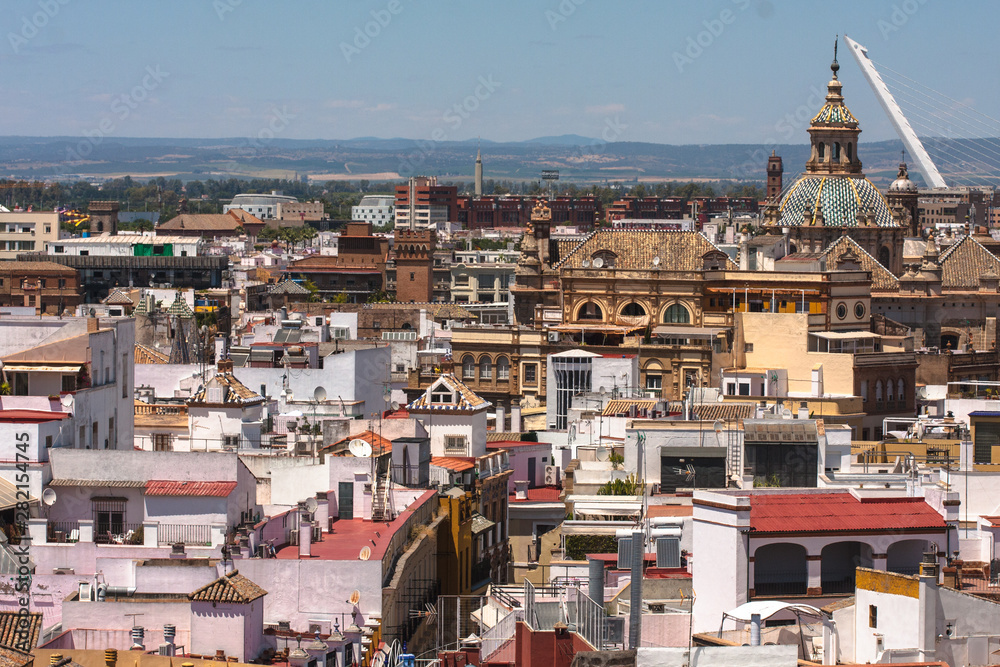 City of Seville seen from above. Andalusia. Spain. Cathedral of Seville.