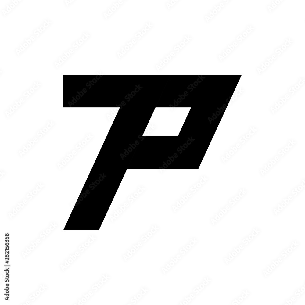 Fototapeta premium Number 7P logo design vector