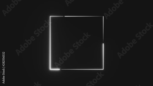 Abstract neon square frame. Seamless loop photo