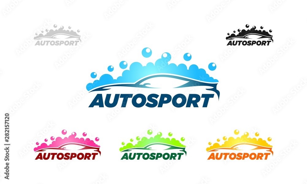 Car wash autosport set template logo Stock Vector Adobe Stock