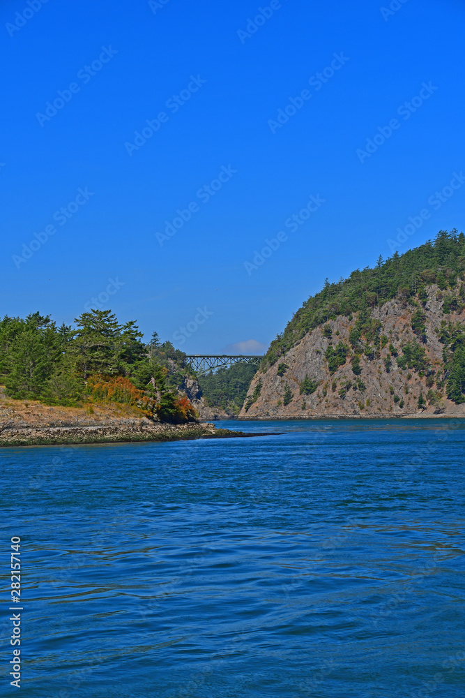 The Deception Pass Bridge near Whidbey Island, Washington