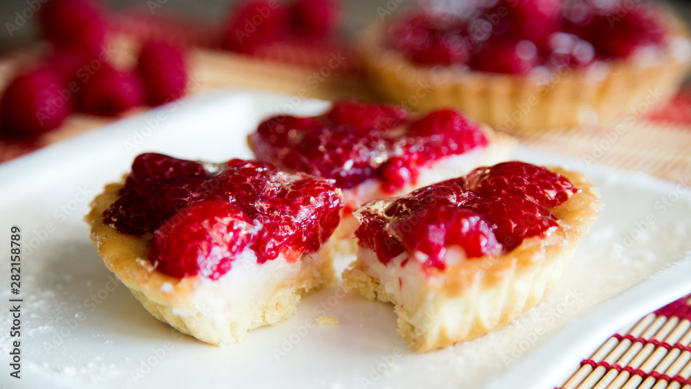Wild berry dessert. Raspberry cake. Wild berry dessert. Raspberry cake.