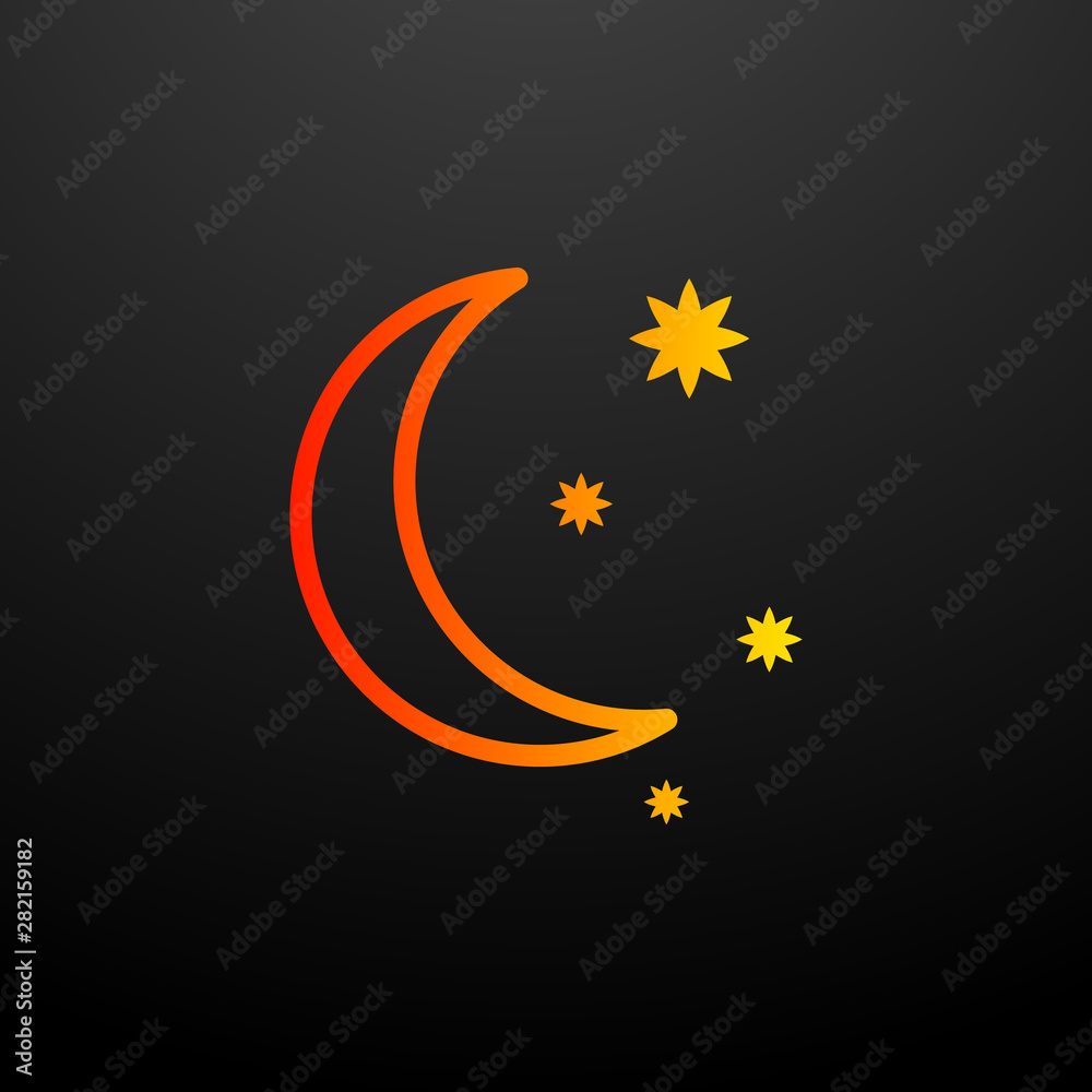 crescent moon and stars nolan icon. Elements of science set. Simple icon for websites, web design, mobile app, info graphics crescent moon and stars nolan icon. Elements of science set. Simple icon for websites, web design, mobile app, info graphics