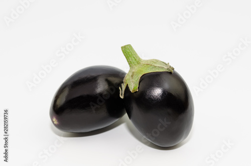 Mini aubergine vegetable isolated on white background
