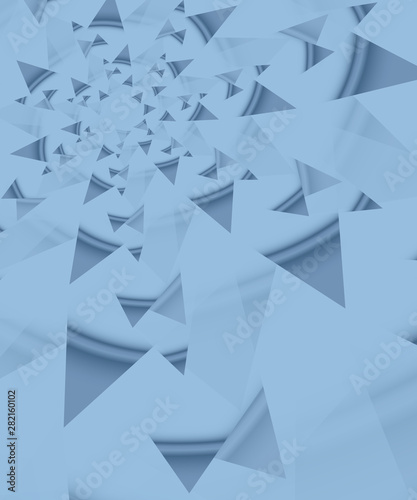 Abstract background of geometric shapes in degrade blue tones