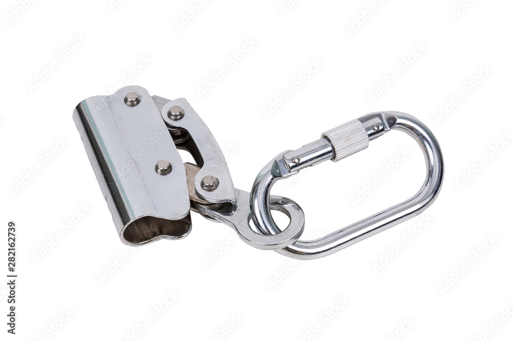 Metal carabiner isolated on white Metal carabiner isolated on white