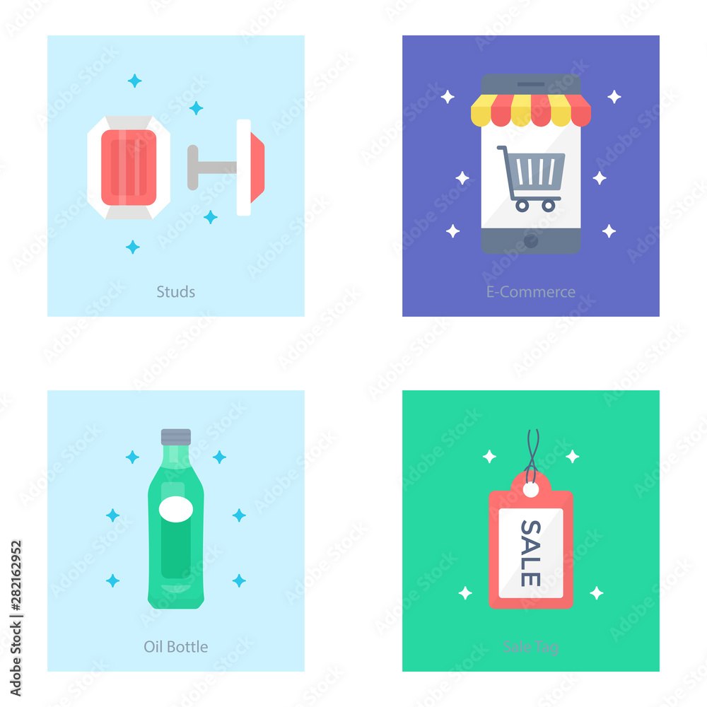 Shopping Flat Icons Pack