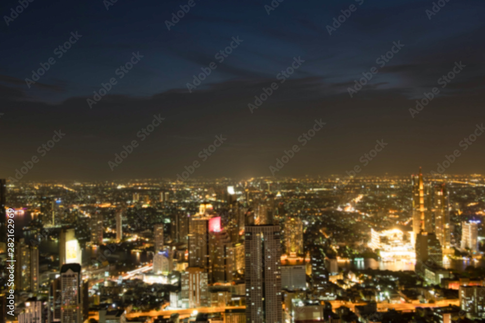 light bokeh city landscape at night sky with many stars, blurred background concept.