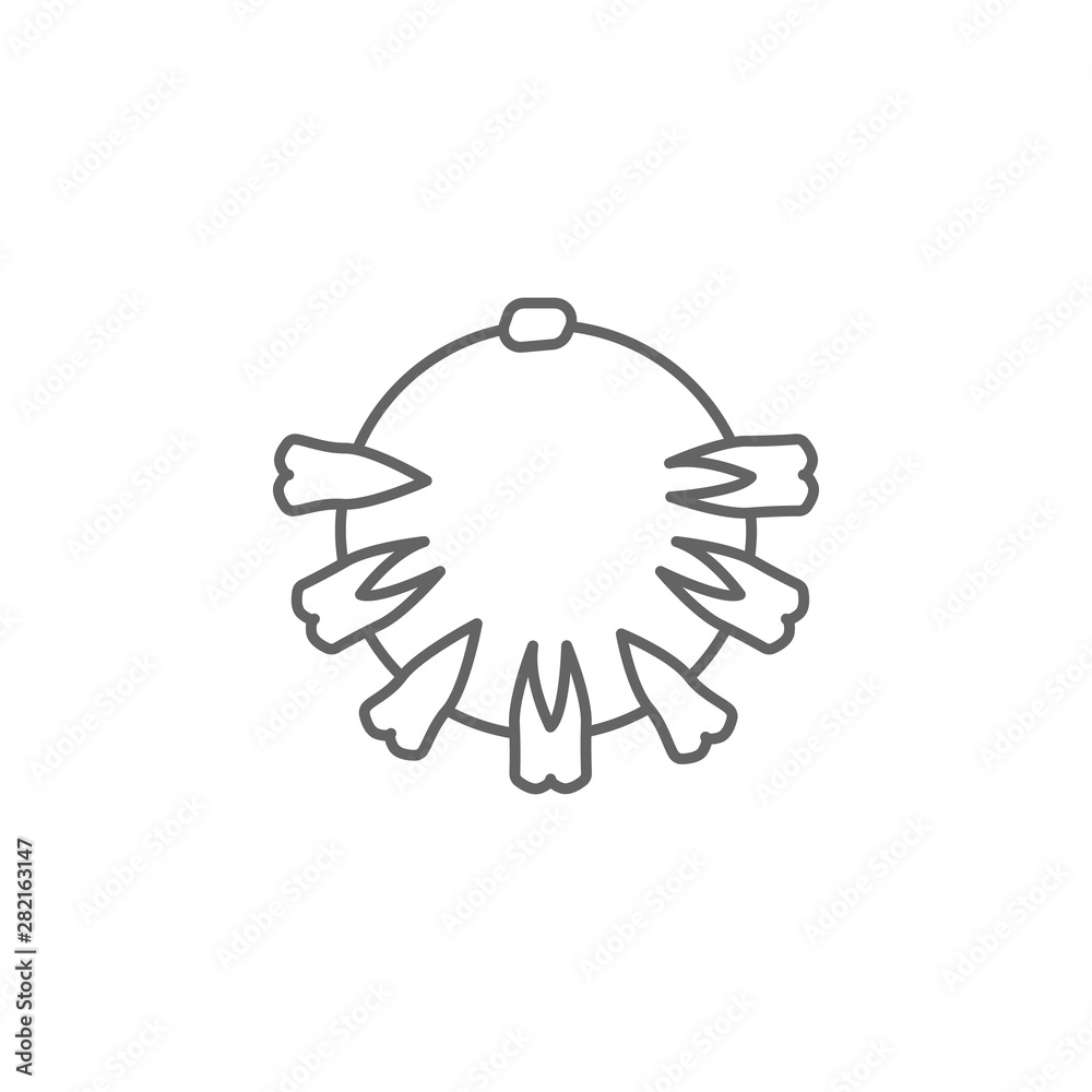 Fototapeta premium Prehistoric necklace icon. Element of prehistoric line icon