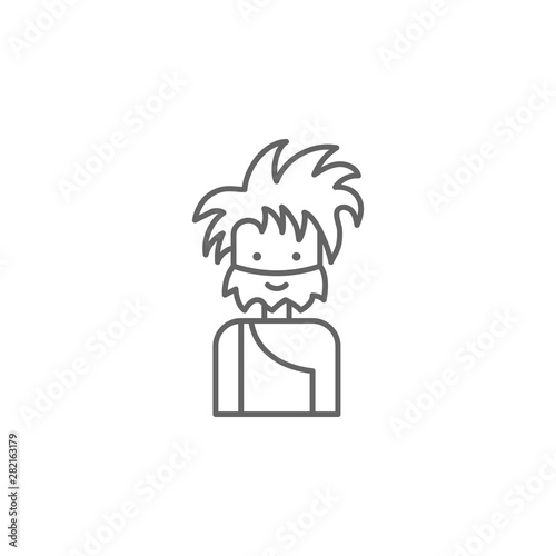 Prehistoric troglodyte icon. Element of prehistoric line icon