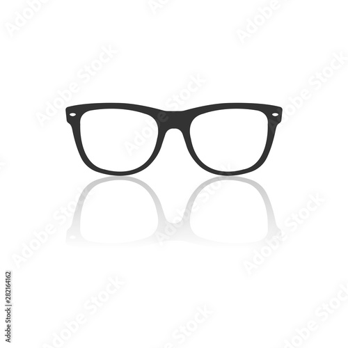 eyeglass icon black. sign design. vector Illustrator. on white background. symbol. Shadow