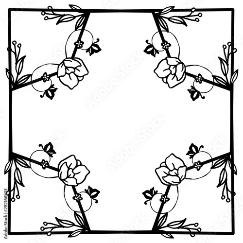 Motif floral frame, ornamental decorative element design, for various of card. Vector
