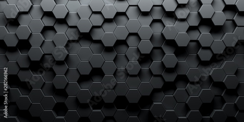 Dark hexagon wallpaper or background photo