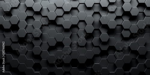 Dark hexagon wallpaper or background