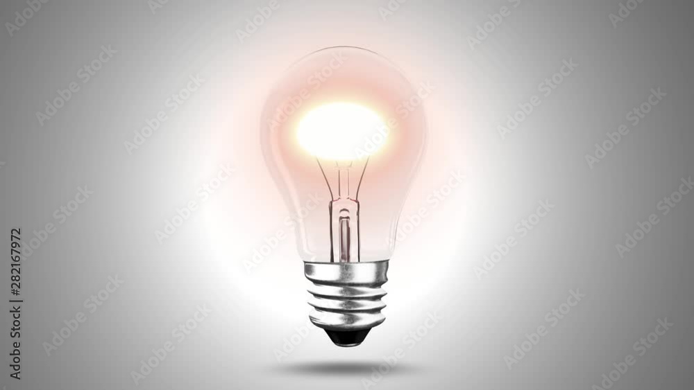 Lighting bulb lamp with black dark background, 3D rendering animation, macro view Lighting bulb lamp with black dark background, 3D rendering animation, macro view