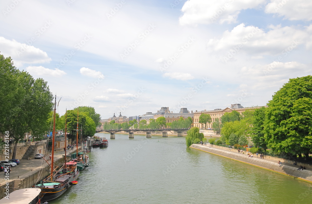 Seine river Cite Island cityscape Paris France Seine river Cite Island cityscape Paris France