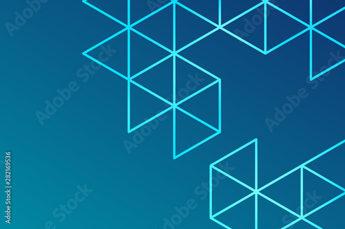 Abstract triangle hexagon pattern blue color background  copy space composition  exhibition concept.