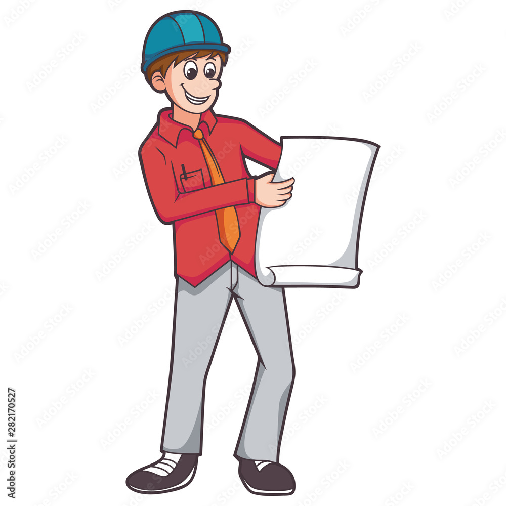 contractor man worker leadership holding paper project contractor man worker leadership holding paper project