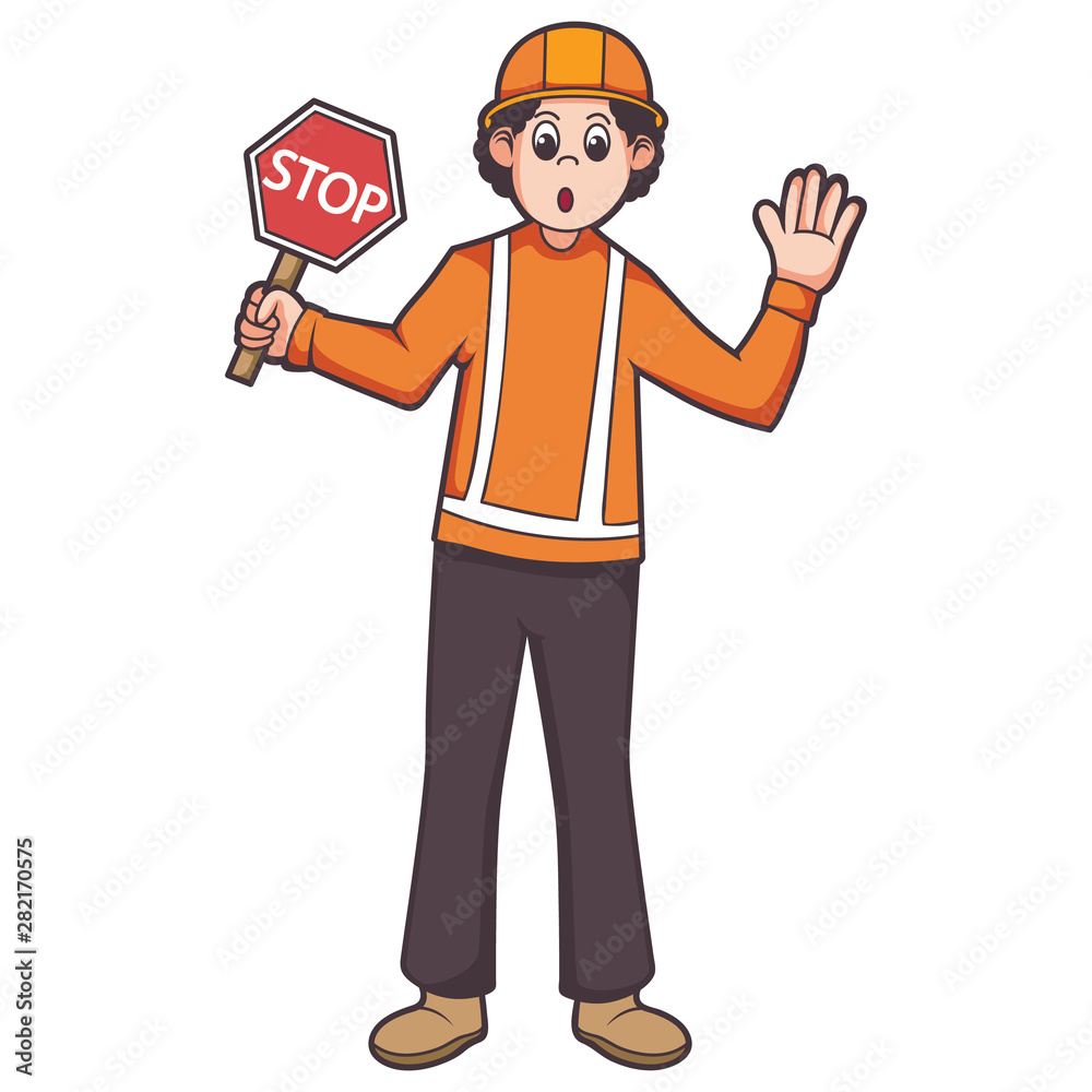 man project worker holding sign parking man project worker holding sign parking
