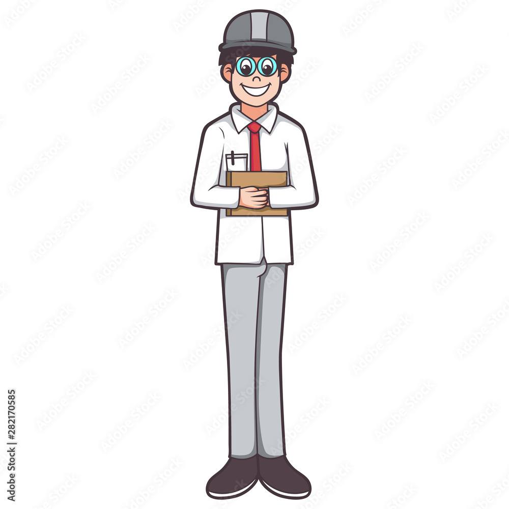 project man worker contractor profession holding book
