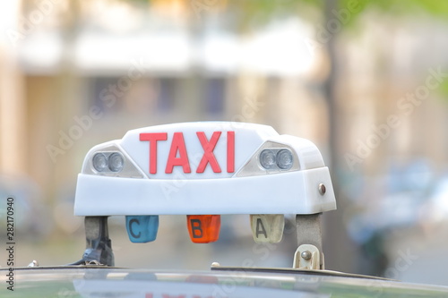 Taxi cab sign Paris France