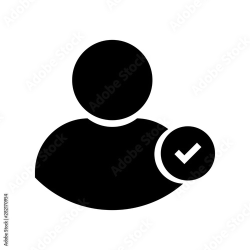 Black user icon vector illustration on white background