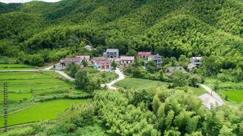 Aerial photo shows rural pastoral scenery of ningguo city, xuancheng city, anhui province, China © 公 郎