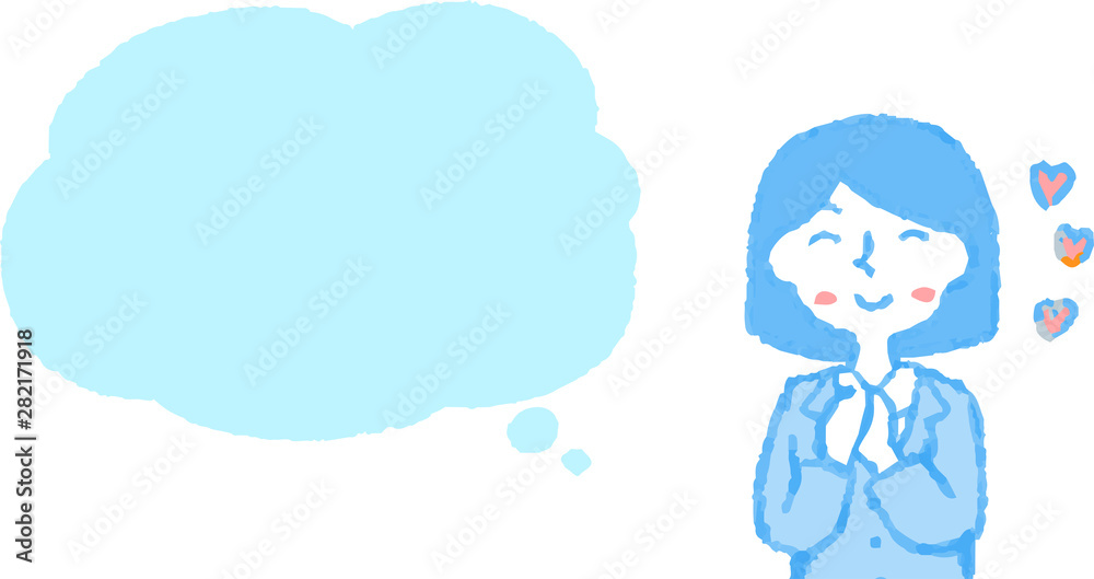 Upper body of Business woman face and pose with Speech Balloon Upper body of Business woman face and pose with Speech Balloon