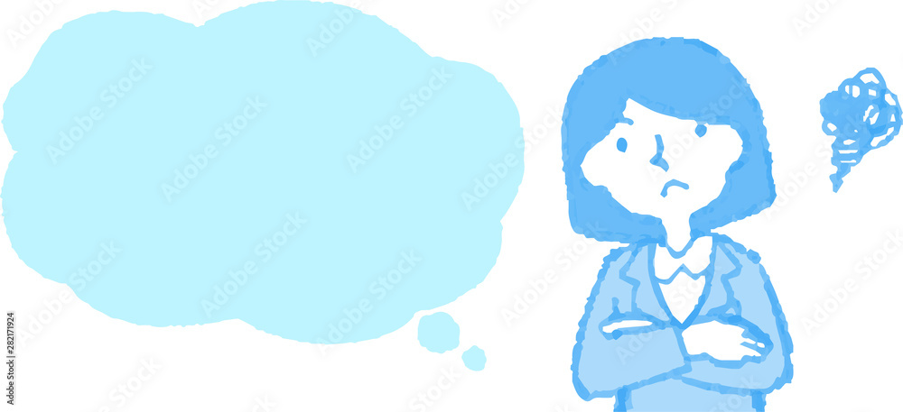 Upper body of Business woman face and pose with Speech Balloon Upper body of Business woman face and pose with Speech Balloon