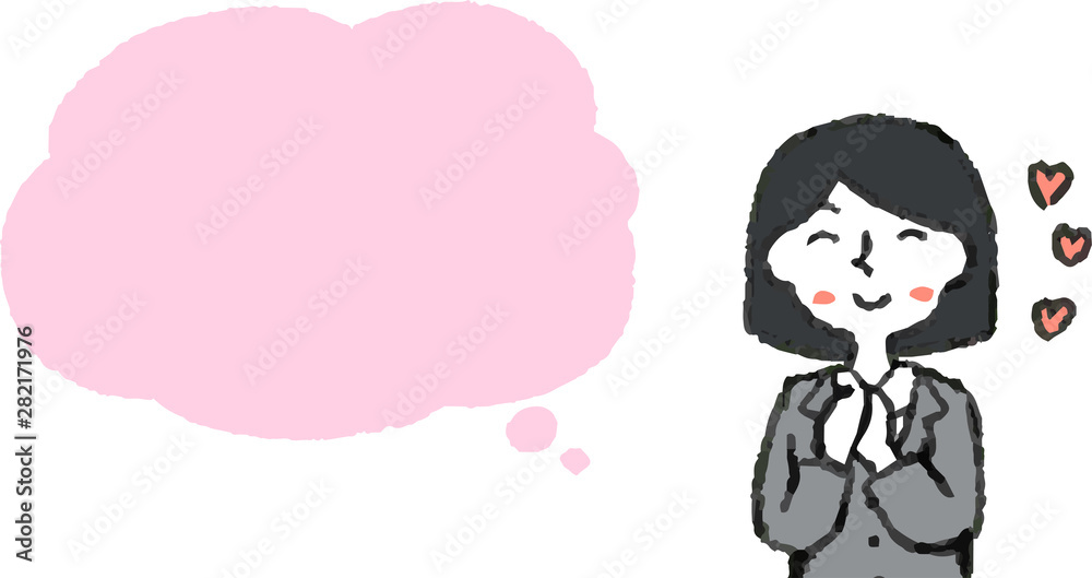 Upper body of Business woman face and pose with Speech Balloon Upper body of Business woman face and pose with Speech Balloon