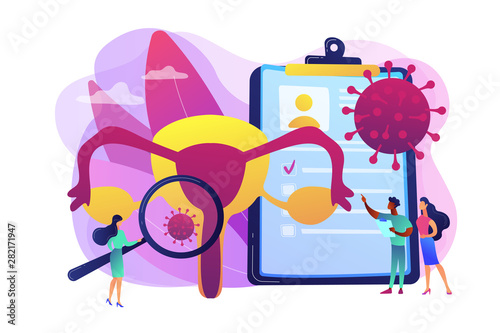 Sexually transmitted infection. Disease treatment, prevention. Human papillomavirus, HPV infection development, skin-to-skin viral infection concept. Bright vibrant violet vector isolated illustration