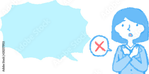 Upper body of Business woman face and pose with Speech Balloon