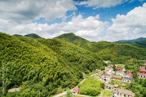 Aerial photo shows rural pastoral scenery of ningguo city, xuancheng city, anhui province, China photo