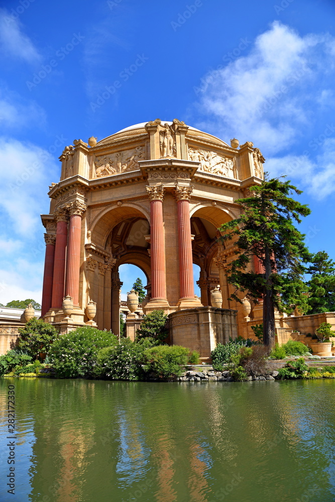 Palace of Fine Arts near Golden Gate Bridge in San Francisco.