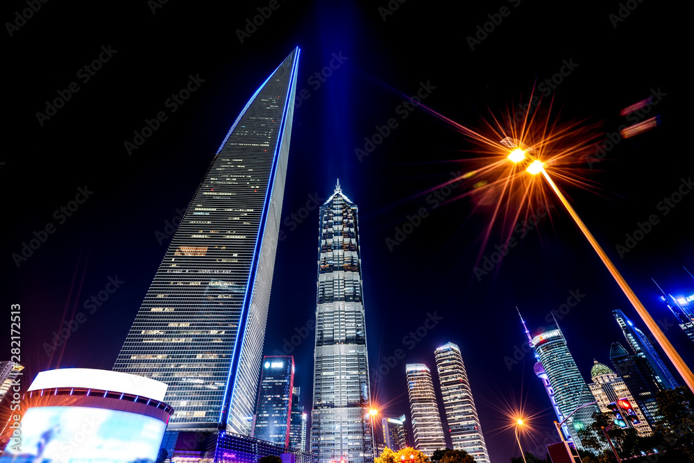 Obraz premium Motion speed effect with City Night