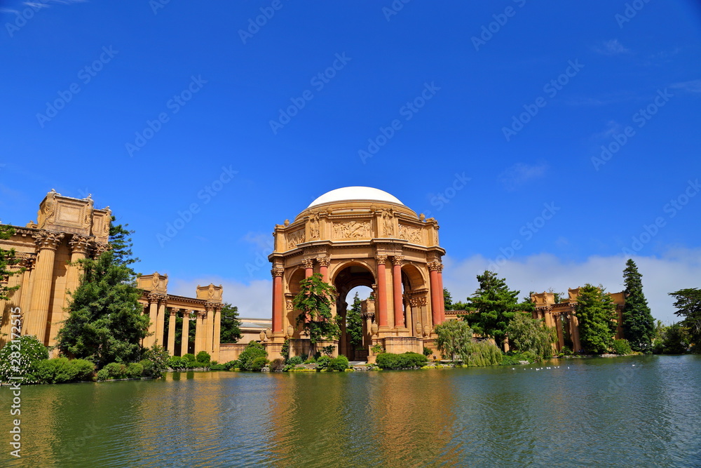 Palace of Fine Arts near Golden Gate Bridge in San Francisco. Palace of Fine Arts near Golden Gate Bridge in San Francisco.